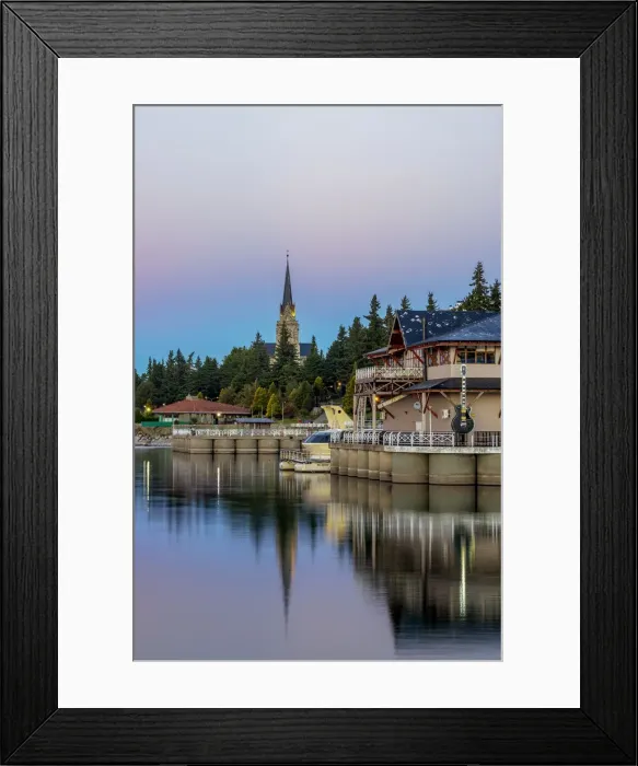Framed Print : San Carlos Port and Cathedral at dusk, San Carlos de Bariloche, Nahuel Huapi National Park Framed Print : San Carlos Port and Cathedral at dusk, San Carlos de Bariloche, Nahuel Huapi National Park