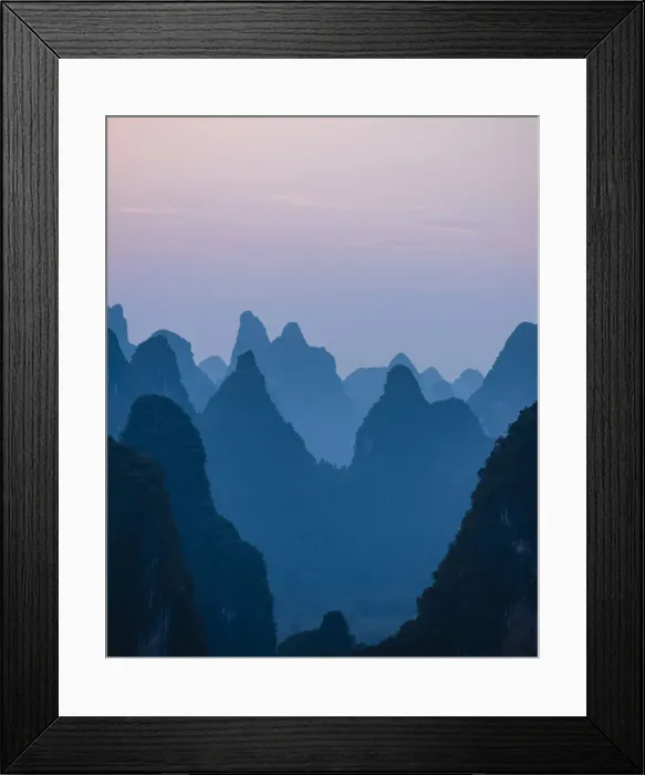 Framed Print : Sunset over Karst Hills from Lao Zhai, Xingping, Guilin, Guangxi Province, China, Asia Framed Print : Sunset over Karst Hills from Lao Zhai, Xingping, Guilin, Guangxi Province, China, Asia