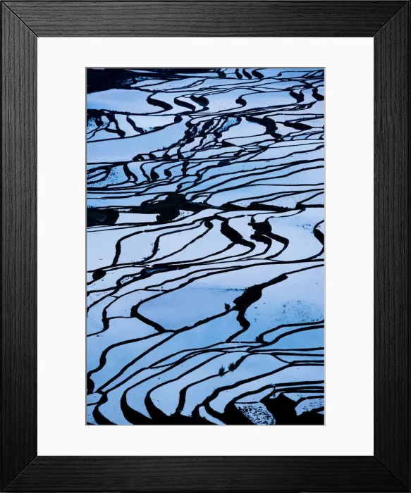 Framed Print : Duoyishu Rice Terraces at dawn, UNESCO World Heritage Site, Yuanyang, Yunnan Province