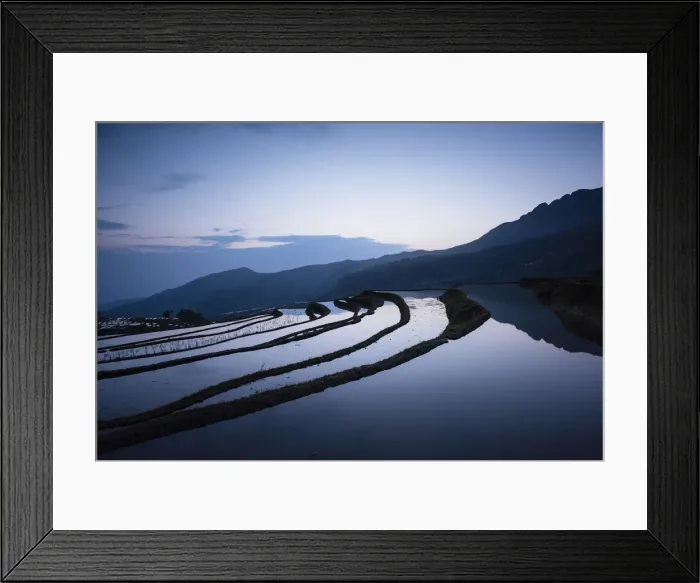 Framed Print : Duoyishu Rice Terraces at dawn, UNESCO World Heritage Site, Yuanyang, Yunnan Province Framed Print : Duoyishu Rice Terraces at dawn, UNESCO World Heritage Site, Yuanyang, Yunnan Province