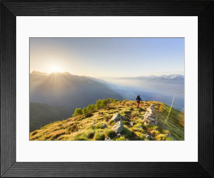 Framed Print : A hiker on the ridge of Mount Rolla, Valmalenco, Valtellina, Lombardy, Italy, Europe Framed Print : A hiker on the ridge of Mount Rolla, Valmalenco, Valtellina, Lombardy, Italy, Europe