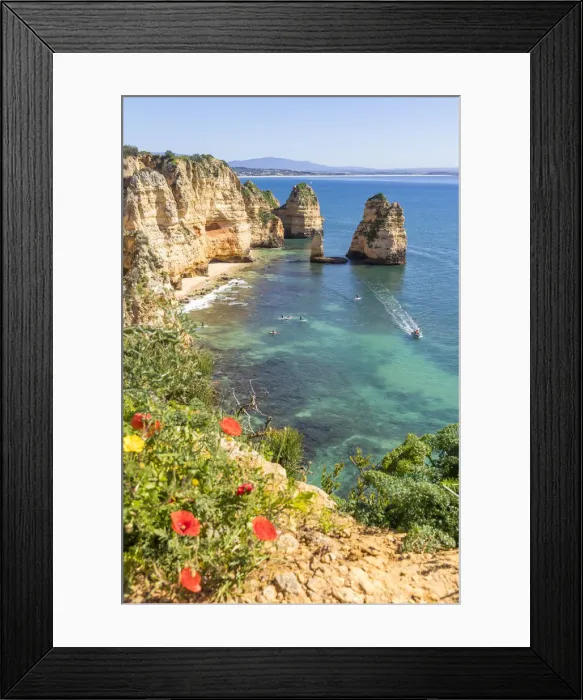 Framed Print : Rocky coastline near Lagos, Algarve, Portugal, Europe Framed Print : Rocky coastline near Lagos, Algarve, Portugal, Europe