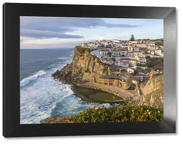 View from a lookout over the village, Azenhas do Mar, Sintra Municipality, Portugal