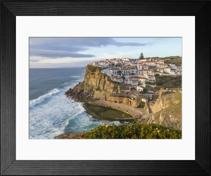 Framed Print : View from a lookout over the village, Azenhas do Mar, Sintra Municipality, Portugal Framed Print : View from a lookout over the village, Azenhas do Mar, Sintra Municipality, Portugal