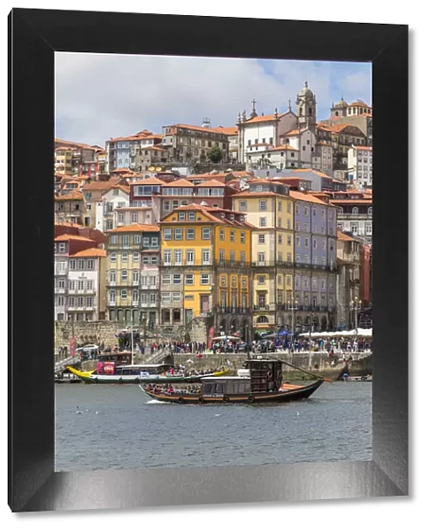 View from Douro River to the historical Ribeira Neighborhood, UNESCO World Heritage Site