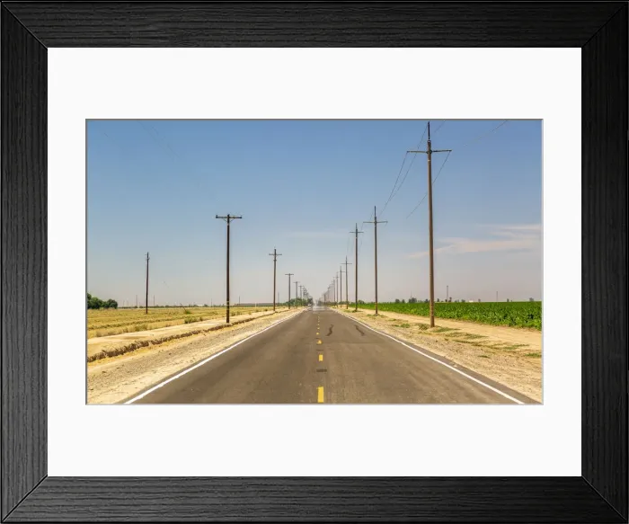 Framed Print : Highway and electricity poles, California, United States of America, North America Framed Print : Highway and electricity poles, California, United States of America, North America