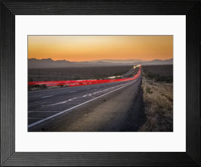 Framed Print : View of trail lights on Highway 93, Arizona, United States of America, North America Framed Print : View of trail lights on Highway 93, Arizona, United States of America, North America