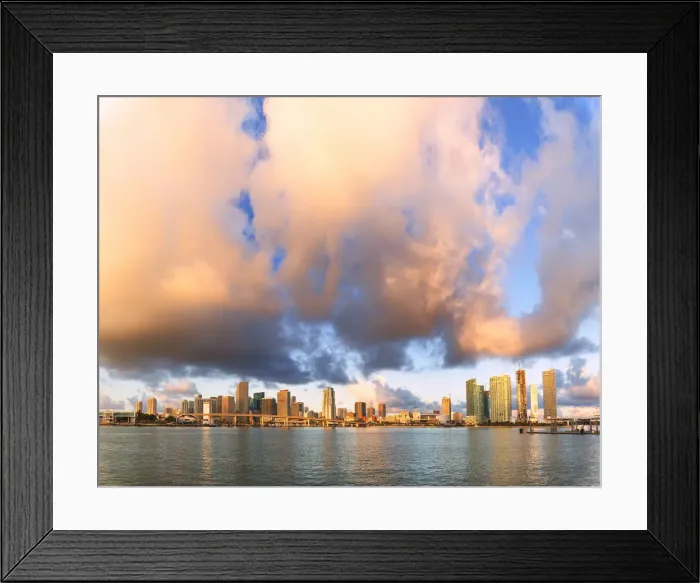 Framed Print : Panoramic of Miami skyline seen from Watson Island, Miami, Florida, United States of America Framed Print : Panoramic of Miami skyline seen from Watson Island, Miami, Florida, United States of America