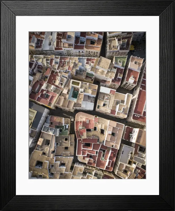 Framed Print : Aerial view by drone of Cadiz, Andalucia, Spain, Europe Framed Print : Aerial view by drone of Cadiz, Andalucia, Spain, Europe