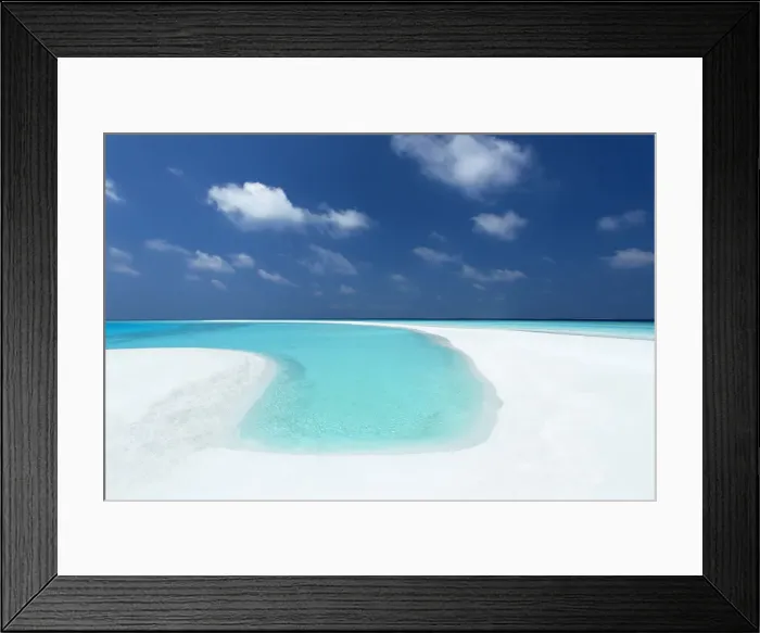 Framed Print : Sandbank and tropical lagoon, Maldives, Indian Ocean, Asia