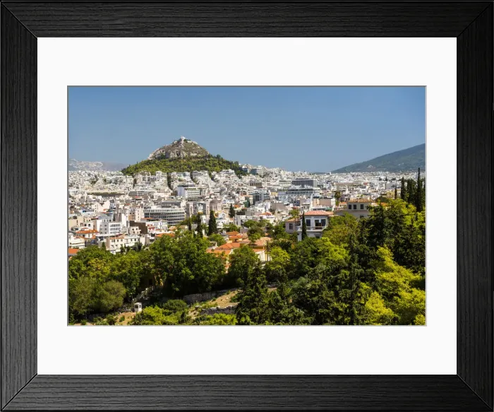 Framed Print : View of Athens and Likavitos Hill over the rooftops of the Plaka District from The Acropolis Framed Print : View of Athens and Likavitos Hill over the rooftops of the Plaka District from The Acropolis