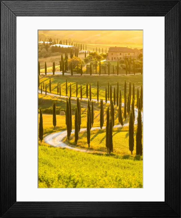 Framed Print : Baccoleno farmhouse in Asciano, Tuscany, Italy, Europe Framed Print : Baccoleno farmhouse in Asciano, Tuscany, Italy, Europe