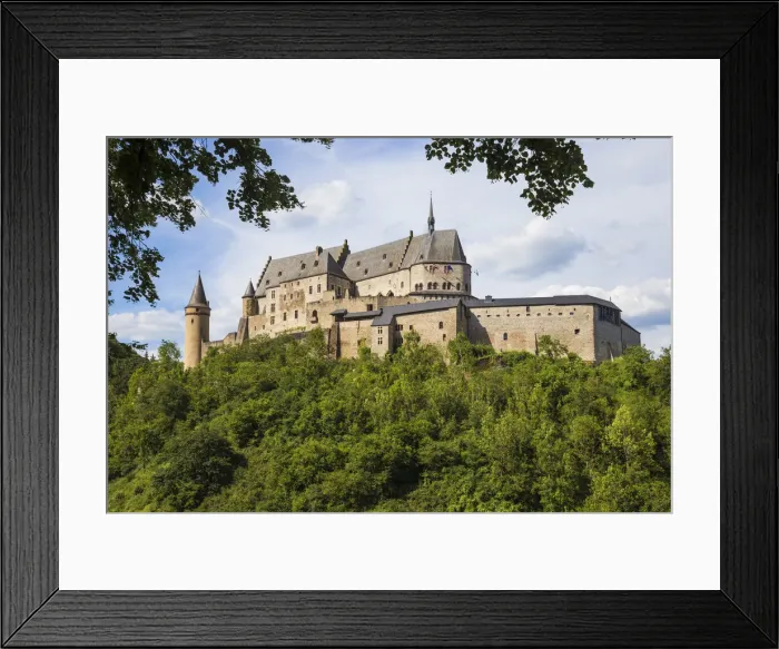 Framed Print : View of Vianden Castle, Vianden, Luxembourg, Europe Framed Print : View of Vianden Castle, Vianden, Luxembourg, Europe