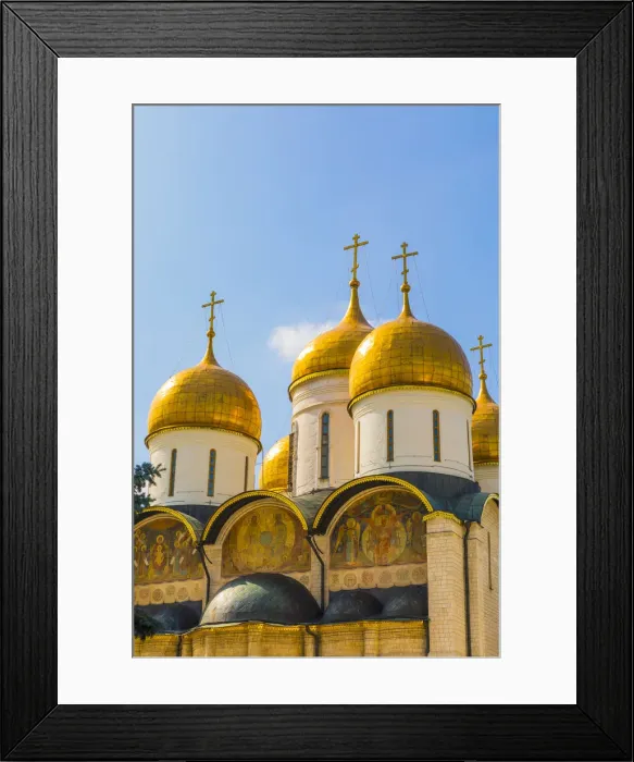 Framed Print : The domes of the The Cathedral of the Annunciation inside the Kremlin, UNESCO World Heritage Site Framed Print : The domes of the The Cathedral of the Annunciation inside the Kremlin, UNESCO World Heritage Site