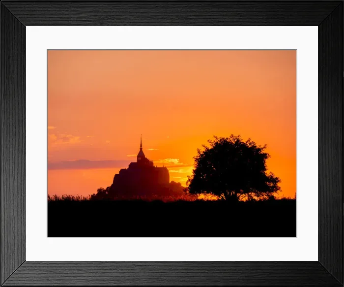 Framed Print : Mont St. Michel, UNESCO World Heritage Site, holy island and peninsula at sunset Framed Print : Mont St. Michel, UNESCO World Heritage Site, holy island and peninsula at sunset