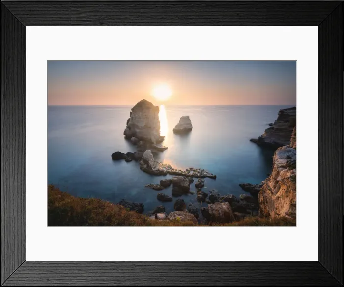Framed Print : Sunrise at the Faraglioni of Torre dell Orso, Meledugno, Lecce province, Apulia, Italy Framed Print : Sunrise at the Faraglioni of Torre dell Orso, Meledugno, Lecce province, Apulia, Italy