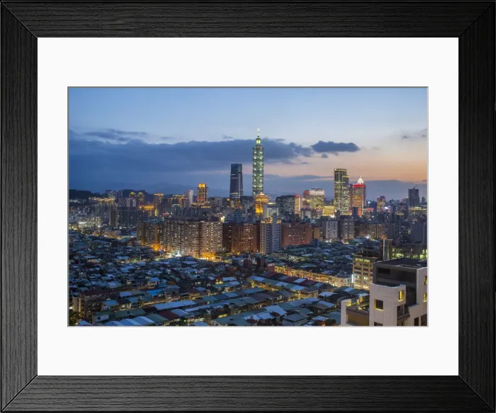 Framed Print : City skyline and Taipei 101 building, Taipei, Taiwan, Asia Framed Print : City skyline and Taipei 101 building, Taipei, Taiwan, Asia