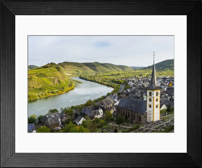 Framed Print : Vineyards above Bremm on the Moselle river, Germany Framed Print : Vineyards above Bremm on the Moselle river, Germany