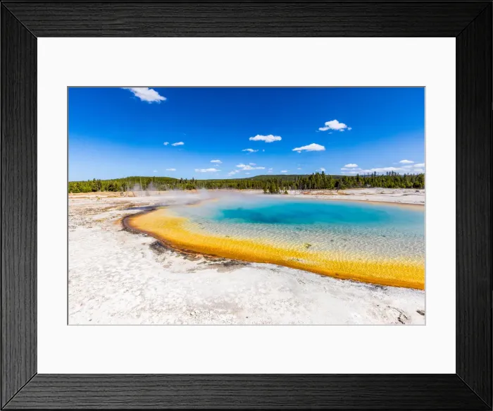 Framed Print : This was the view from Rainbow Geyser and it is surreal the colors that the different Framed Print : This was the view from Rainbow Geyser and it is surreal the colors that the different