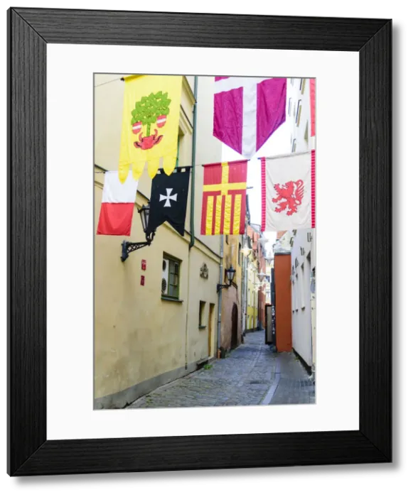 Framed Print : Street Scene, Old Town, Riga, Latvia