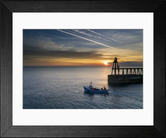Framed Print : Sunrise over Whitby harbour and River Esk in mid-September 2018 Framed Print : Sunrise over Whitby harbour and River Esk in mid-September 2018