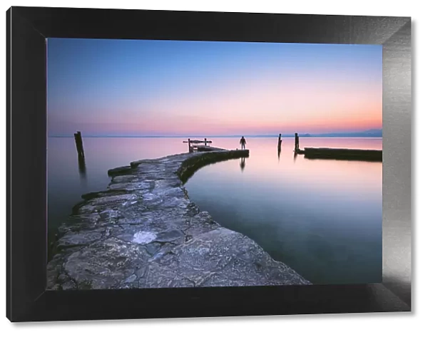 Punta San Vigilio at dawn, a beautiful resort on Lake Garda, Verona, Bardolino, Italy