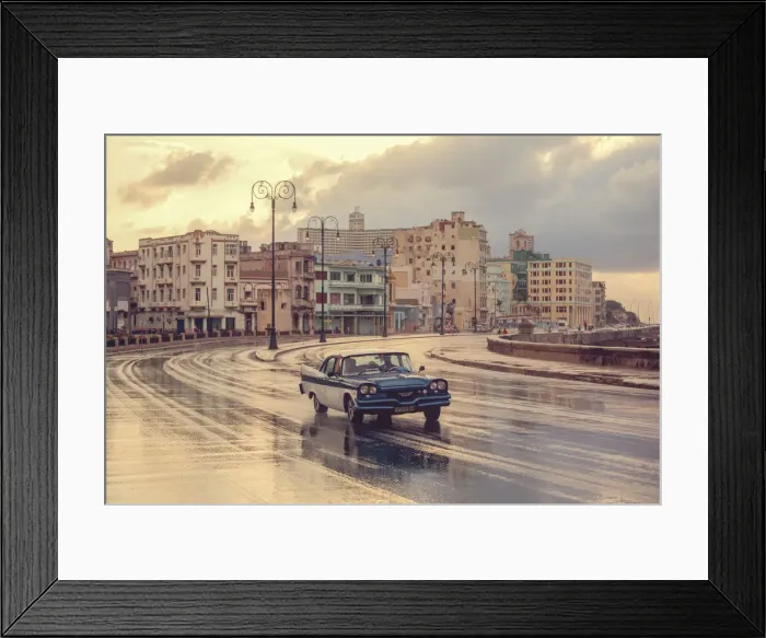 Framed Print : Old American car, Malecon, Havana, Cuba Framed Print : Old American car, Malecon, Havana, Cuba