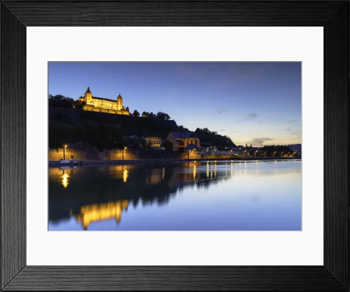 Framed Print : Marienberg Fortress and River Main at dusk, Wurzburg, Bavaria, Germany Framed Print : Marienberg Fortress and River Main at dusk, Wurzburg, Bavaria, Germany