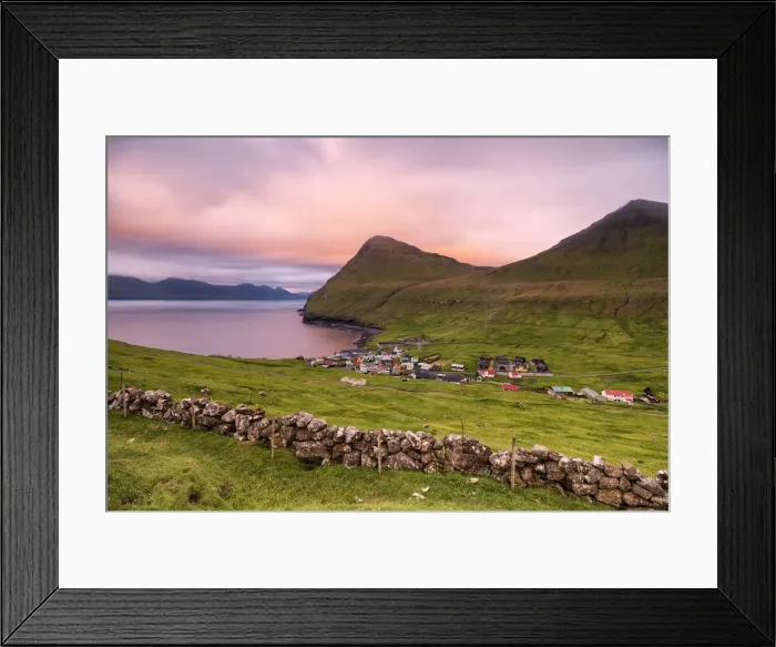Framed Print : Coastal village of Gjogv, Eysturoy island, Faroe Islands, Denmark Framed Print : Coastal village of Gjogv, Eysturoy island, Faroe Islands, Denmark