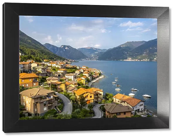 View of Lake Como village of Lezzeno, Province of Como, Lake Como, Lombardy, Italy