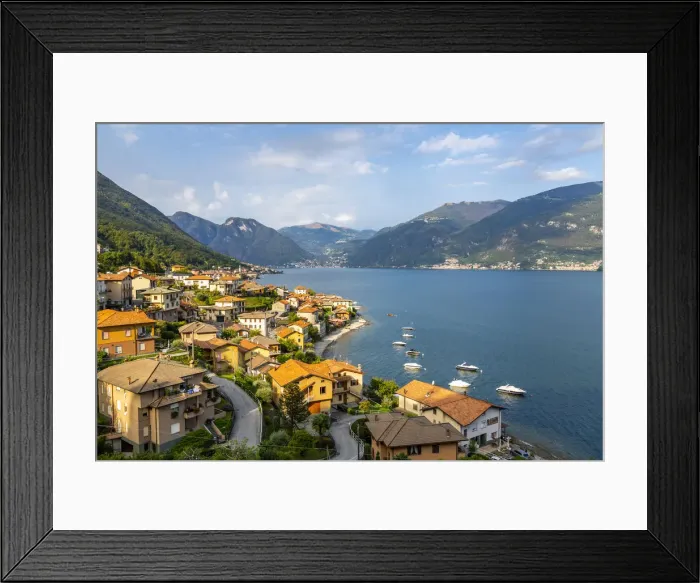 Framed Print : View of Lake Como village of Lezzeno, Province of Como, Lake Como, Lombardy, Italy Framed Print : View of Lake Como village of Lezzeno, Province of Como, Lake Como, Lombardy, Italy