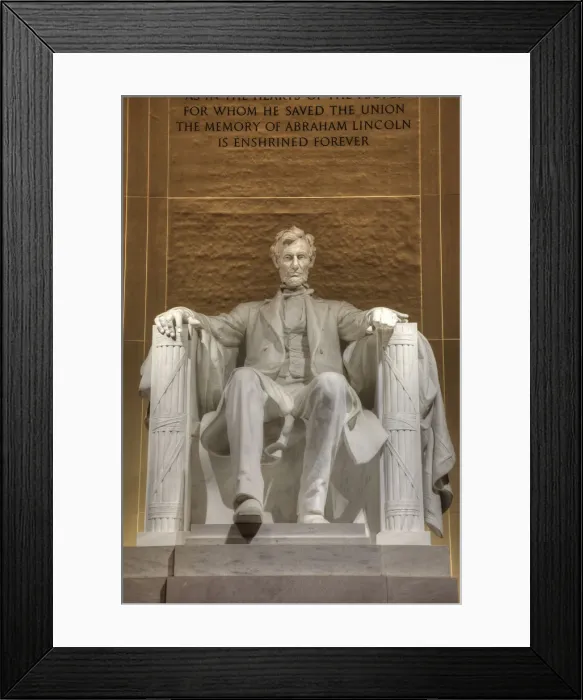 Framed Print : Evening, Statue of Abraham Lincoln, Lincoln Memorial, Washington D. C. USA Framed Print : Evening, Statue of Abraham Lincoln, Lincoln Memorial, Washington D. C. USA