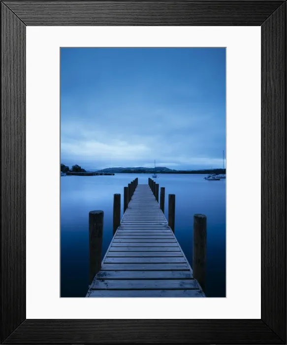Framed Print : Jetty at dusk, Lake Windermere, Lake District, Cumbria, England, United Kingdom Framed Print : Jetty at dusk, Lake Windermere, Lake District, Cumbria, England, United Kingdom
