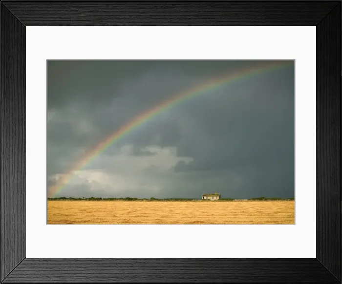 Framed Print : Rainbow over an abandoned cottage on a stormy Scottish Day, Scottish Highlands, United Framed Print : Rainbow over an abandoned cottage on a stormy Scottish Day, Scottish Highlands, United