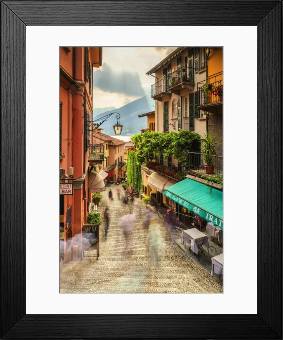 Framed Print : Tourists walk stairs in Bellagio, Province of Como, Como Lake, Lombardy, Italy, Europe Framed Print : Tourists walk stairs in Bellagio, Province of Como, Como Lake, Lombardy, Italy, Europe