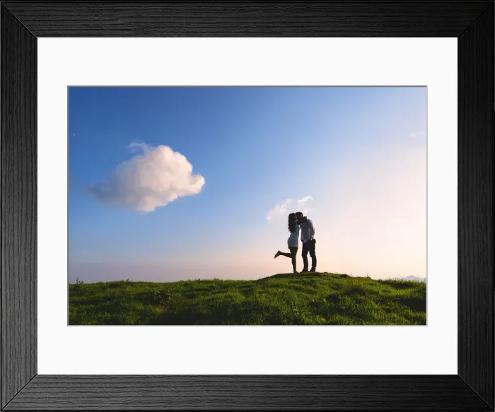 Framed Print : Couple in love just before sunset on Mount Guglielmo, Brescia pre-Alps in Lombardy Framed Print : Couple in love just before sunset on Mount Guglielmo, Brescia pre-Alps in Lombardy