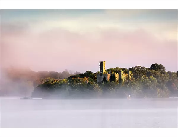 McDermotts Castle sits on Lough Key or Castle Island in County Roscommon