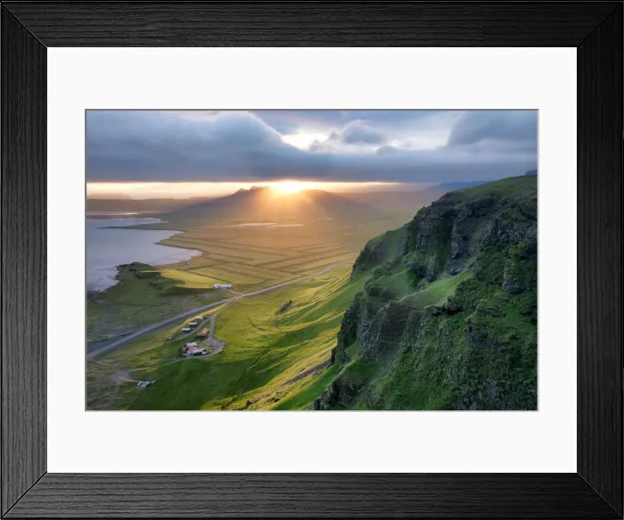 Framed Print : Viewpoint of Reynisfjara and DyrhA³laey looking Northth West in Iceland Framed Print : Viewpoint of Reynisfjara and DyrhA³laey looking Northth West in Iceland