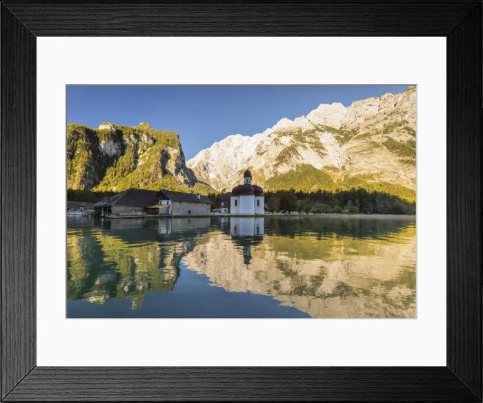 Framed Print : St. Bartholomew on Lake Koenigssee, Watzmann Mountain, Berchtesgadener Land, Berchtesgaden Framed Print : St. Bartholomew on Lake Koenigssee, Watzmann Mountain, Berchtesgadener Land, Berchtesgaden