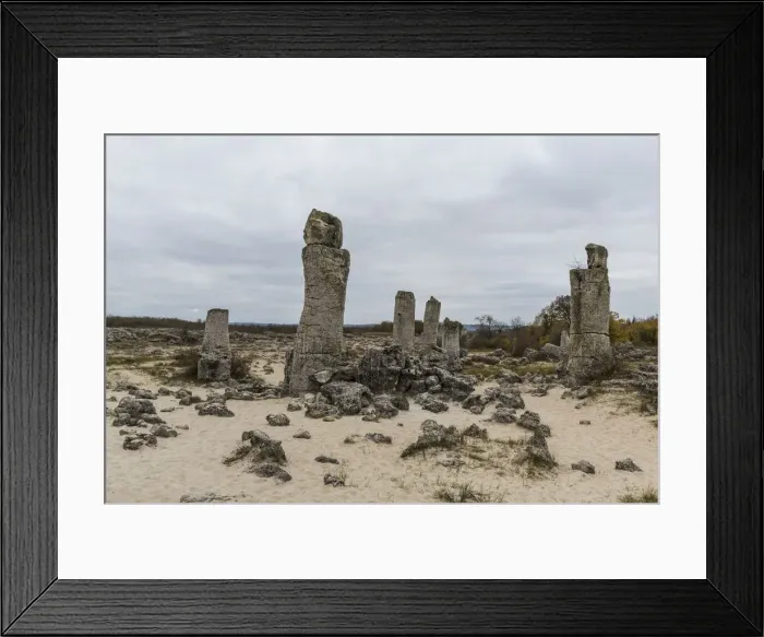 Framed Print : Stone desert Pobiti Kamani rock phenomenon, near Varna, Bulgaria Framed Print : Stone desert Pobiti Kamani rock phenomenon, near Varna, Bulgaria