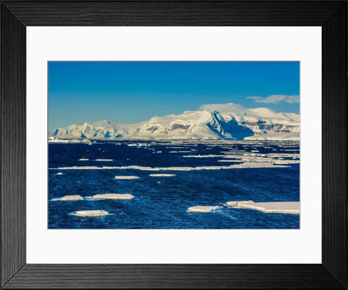 Framed Print : Scenic view of the glacial ice and floating icebergs in Antarctica Framed Print : Scenic view of the glacial ice and floating icebergs in Antarctica