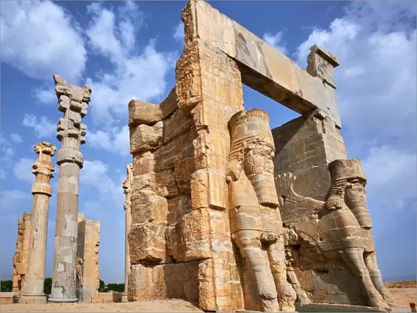 Iran, Fars Province, Persepolis, Achaemenid archeological site, Propylon, Gate of all Nations