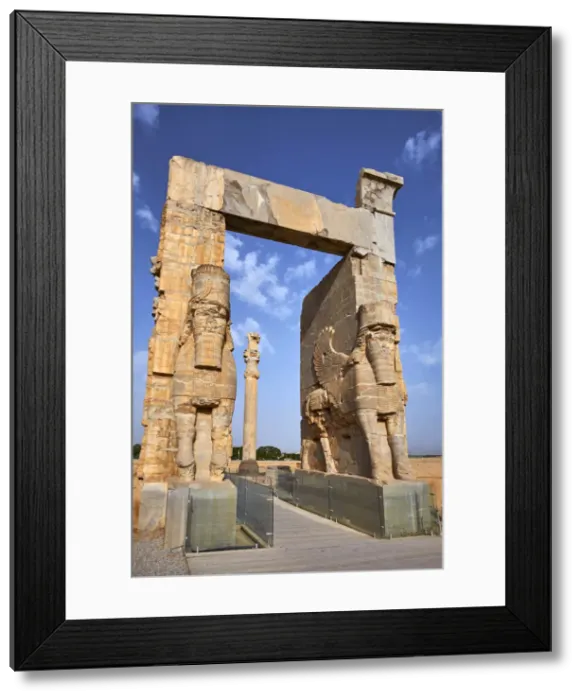 Framed Print : Iran, Fars Province, Persepolis, Achaemenid archeological site, Propylon, Gate of all Nations Framed Print : Iran, Fars Province, Persepolis, Achaemenid archeological site, Propylon, Gate of all Nations