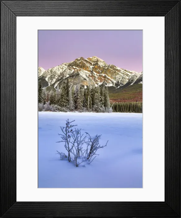 Framed Print : Pyramid Lake in mid-winter, Jasper national Park, Alberta, Canada Framed Print : Pyramid Lake in mid-winter, Jasper national Park, Alberta, Canada