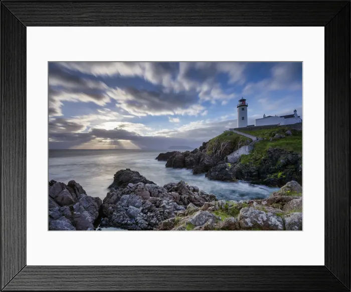 Framed Print : Sunrise over the Atlantic Ocean and Fanad Head Lighthouse in County Donegal Ireland Framed Print : Sunrise over the Atlantic Ocean and Fanad Head Lighthouse in County Donegal Ireland