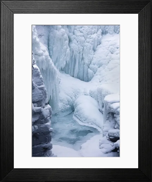 Framed Print : Frozen Athabasca Falls in mid-winter, Banff national park, Canada Framed Print : Frozen Athabasca Falls in mid-winter, Banff national park, Canada