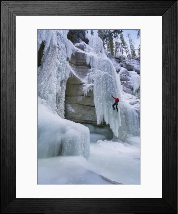 Framed Print : Ice climbing in Maligne Canyon Alberta Canada Framed Print : Ice climbing in Maligne Canyon Alberta Canada