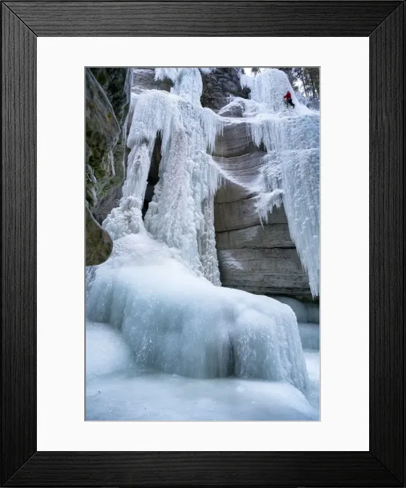Framed Print : Ice climbing in Maligne Canyon Alberta Canada Framed Print : Ice climbing in Maligne Canyon Alberta Canada