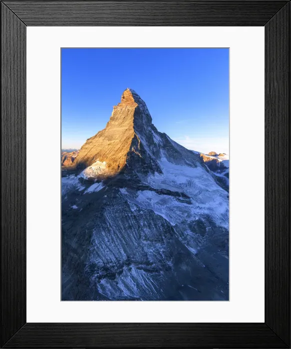 Framed Print : Aerial view of Matterhorn at sunrise. Zermatt, Canton of Valais, Switzerland, Europe Framed Print : Aerial view of Matterhorn at sunrise. Zermatt, Canton of Valais, Switzerland, Europe