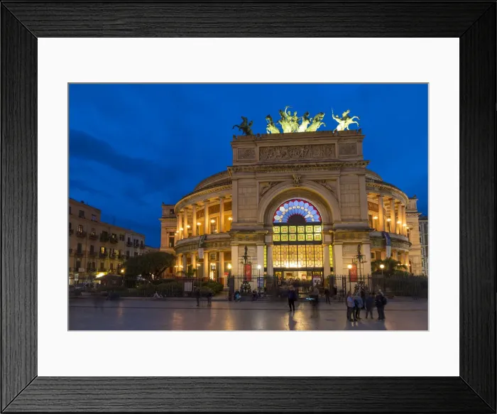 Framed Print : The Politeama Theatre during blue hour, Palermo, Sicily, Italy, Europe Framed Print : The Politeama Theatre during blue hour, Palermo, Sicily, Italy, Europe
